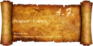 Augner Fanni névjegykártya